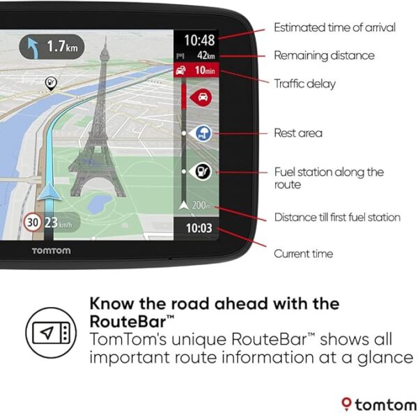 TomTom Car Sat Nav GO Navigator (6 inch, real-time traffic information and Speed Cam Alert Trial, World Maps, Updates via WiFi) - Image 4